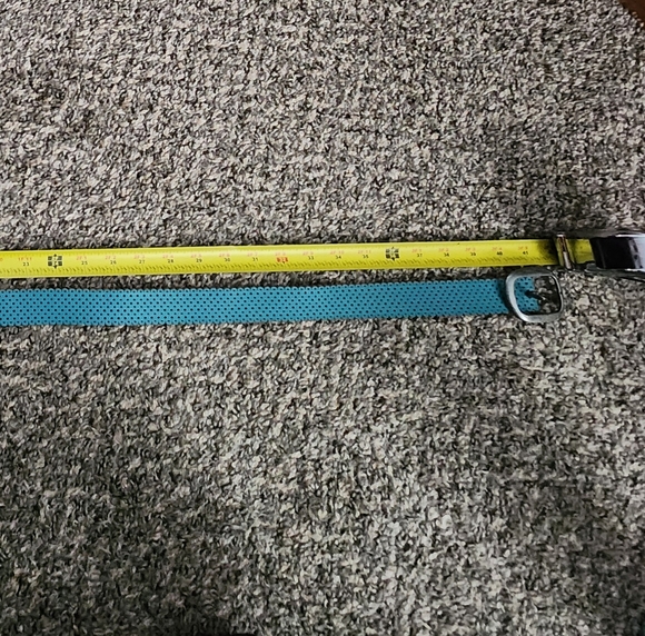 J.Crew Scalloped Perforated Leather Belt Turquoise - Picture 3 of 11